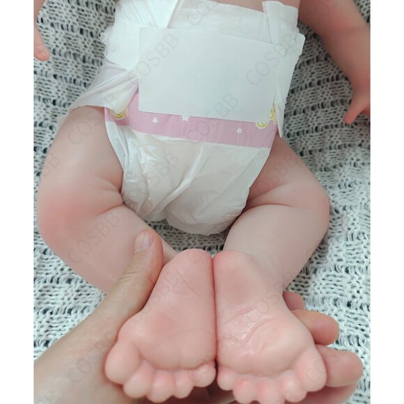 6.71lbs Cute Newborn Platinum Silicone 45cm Reborn Baby Girl Doll With Open Eyes - Picture 13 of 16